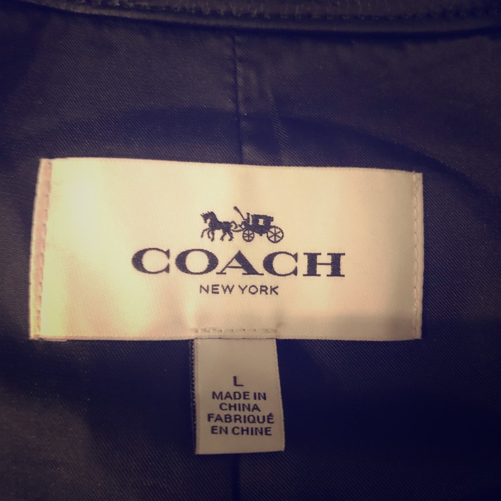 Men’s Black leather Coach Jacket Size L